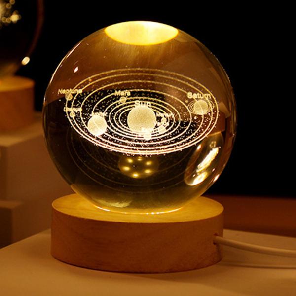 太陽系 夜の光 家の装飾のための3Dクリスタルボールナイトライト