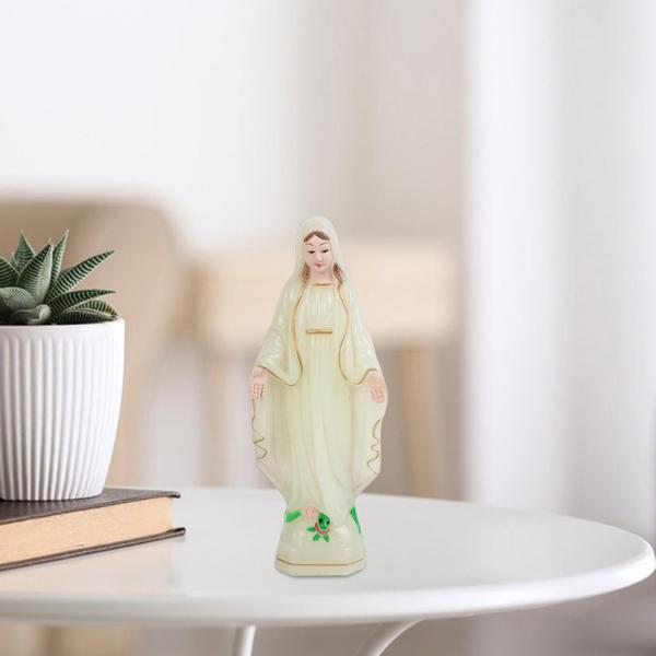 祝福された母聖母マリアの置物像安定した結婚祝いの装飾的なキャラクターの彫刻リビングルームスタンド棚の家の装飾 , ルミ, 10cm