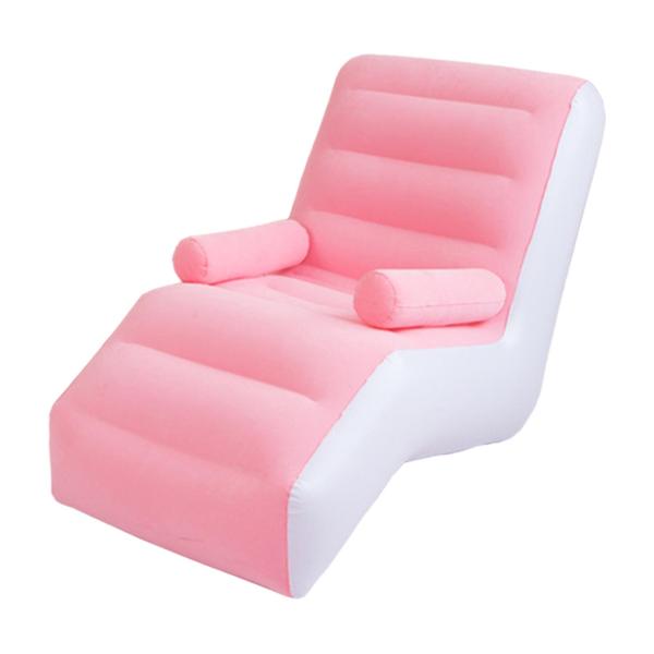 インフレータブルチェアソファ PVC ソフト折りたたみ怠惰なソファホームベッド屋内屋外ピンク