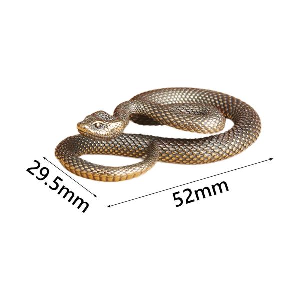 蛇のキーチェーンペンダント 蛇の飾り デスクトップ彫刻 風水真鍮蛇像キーチェーンチャーム 寝室用