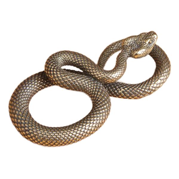 蛇のキーチェーンペンダント 蛇の飾り デスクトップ彫刻 風水真鍮蛇像キーチェーンチャーム 寝室用