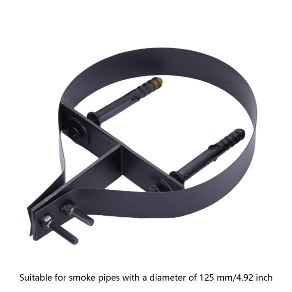 5インチ 煙突パイプブラケット 家庭用 金属吊り下げ固定 ストーブパイプハンガー ブラック