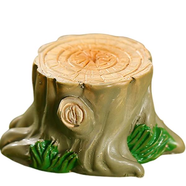 8倍ミニチュアツリー切り株、小さな根切りんだ人工木切り株装飾品の