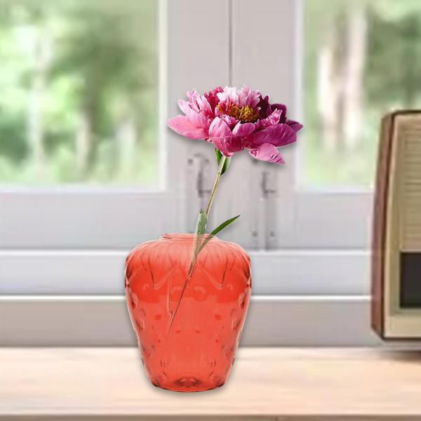 イチゴの花瓶フローラルアレンジメントクリエイティブデスクトップ花瓶飾り植物ホルダー装飾ガラス花瓶オフィスキャビネットバー用