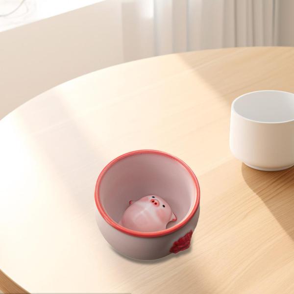 セラミックティーカップとティーペットミニチュアフィギュア、リビングルームオフィス装飾用160ml