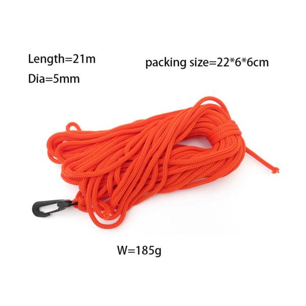 ブイフロートロープポータブル21M / 69フィートオレンジポリエステルフロートロープブイダイブスキューバロープダイブロープダイビングフリーダイビング