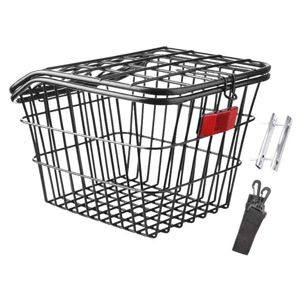 リアバイクバスケット、蓋付き自転車バスケット、ポータブル、耐久性、サイクリングラックバスケット、子供用折りたたみ自転車用自転車カーゴラック、ほとんどの