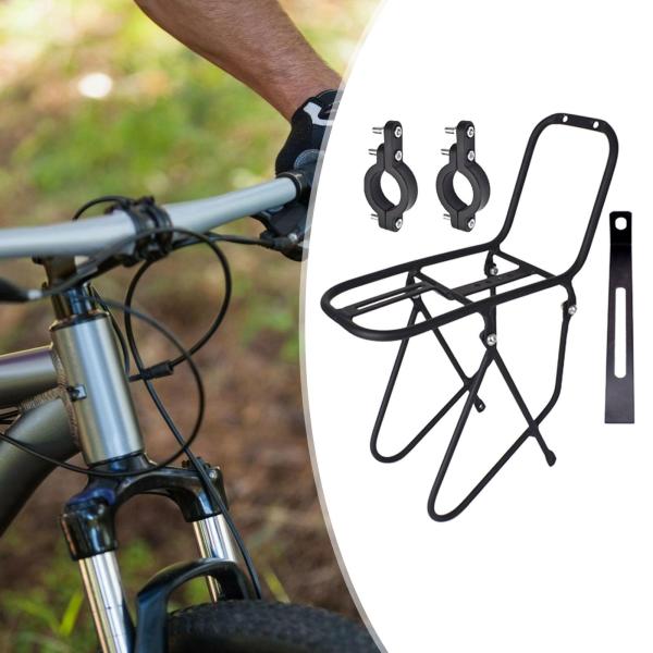 自転車フロントキャリアラック、ツーリングキャリーカーゴパニエ、頑丈なバッグ荷物棚自転車フロントフォークラック、自転車ツーリング用