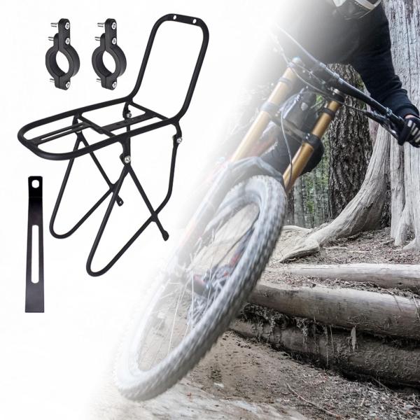 自転車フロントキャリアラック、ツーリングキャリーカーゴパニエ、頑丈なバッグ荷物棚自転車フロントフォークラック、自転車ツーリング用