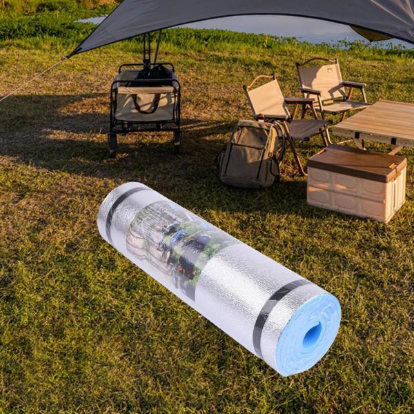 70x20インチ EVAフォーム キャンプ ロールマット ヨガマット 柔軟 ソフト 滑り止め 多用途 6mm厚 アウトドア活動用 ブルー