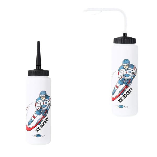 ストレートストロー 携帯用ウォーターボトル アイスホッケー ウォーターボトル ストロー付き 1000ML