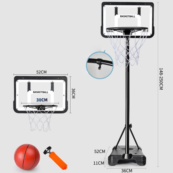 子供用バスケットボールフープ スタンド付き ポータブル 背景 リビングルーム 148cm〜250cm
