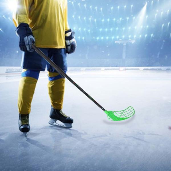 フロアボールスティック 多目的交換用ホッケースティック 屋内屋外スポーツ用 グリーン 右手用