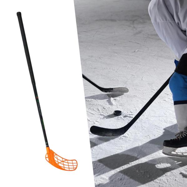 ホッケースティック トレーニング補助具 フロアボールスティック エンターテイメント フィットネス アウトドア用 オレンジ 左手用