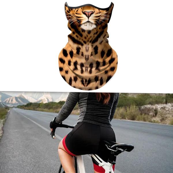 バンダナ フェイスマスク 通気性 フェイスカバー スカーフ 夏用 アイスクーリングネックゲートル ヒョウ柄