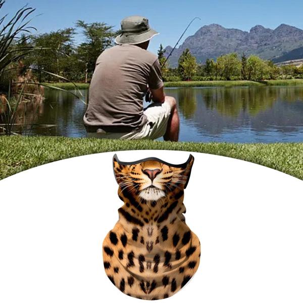 バンダナ フェイスマスク 通気性 フェイスカバー スカーフ 夏用 アイスクーリングネックゲートル ヒョウ柄