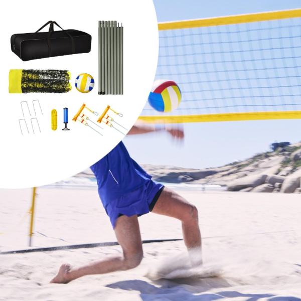 バレーボールネット メッシュネット 組み立て簡単 バレーボール練習用ネット バレーボールトレーニングネット 標準編組ネット 公園 裏庭用