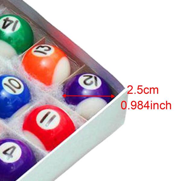 16xミニビリヤードボールフルセット レジャースポーツ プレイルーム レクリエーションゲーム 2.5cmボール