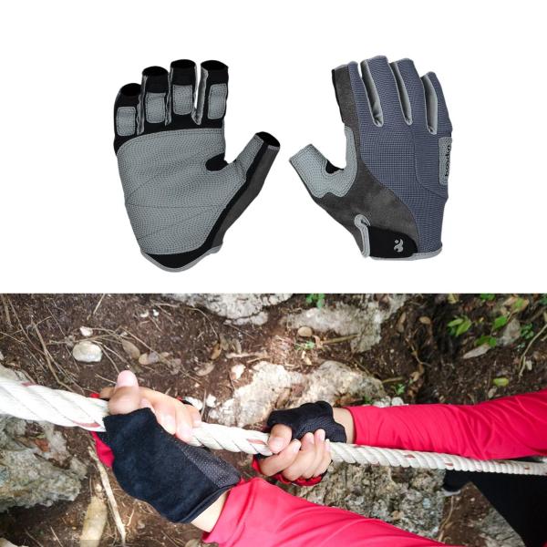 大人用サイクリンググローブ カヌー アウトドア ウエイトリフティング用クライミンググローブ グレー L