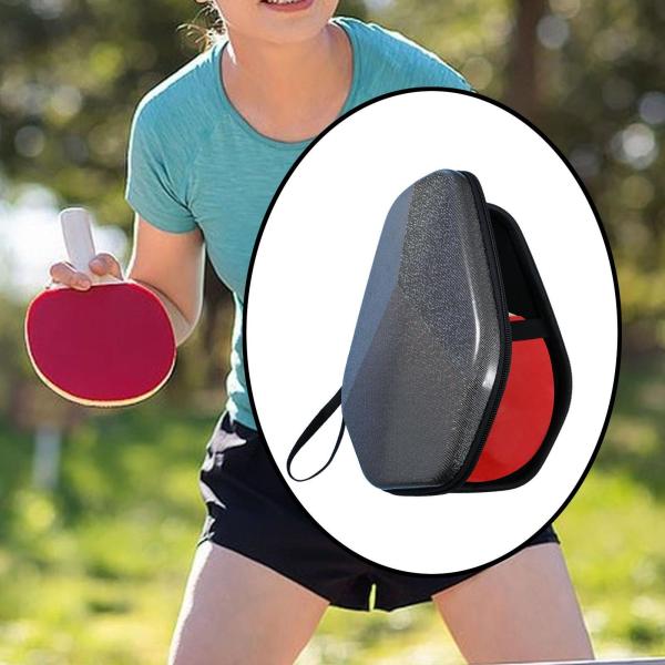 PingPongパドルケース耐水性キャリアホルダーバッグポータブルハードシェルブラック