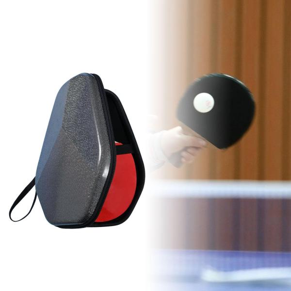 PingPongパドルケース耐水性キャリアホルダーバッグポータブルハードシェルブラック