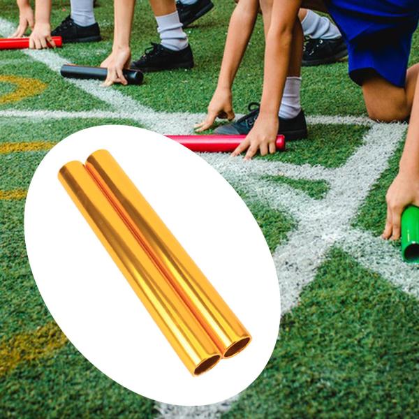 2xアルミニウム合金リレースティックプロの大人29 cm長さのトラックスティックゴールド