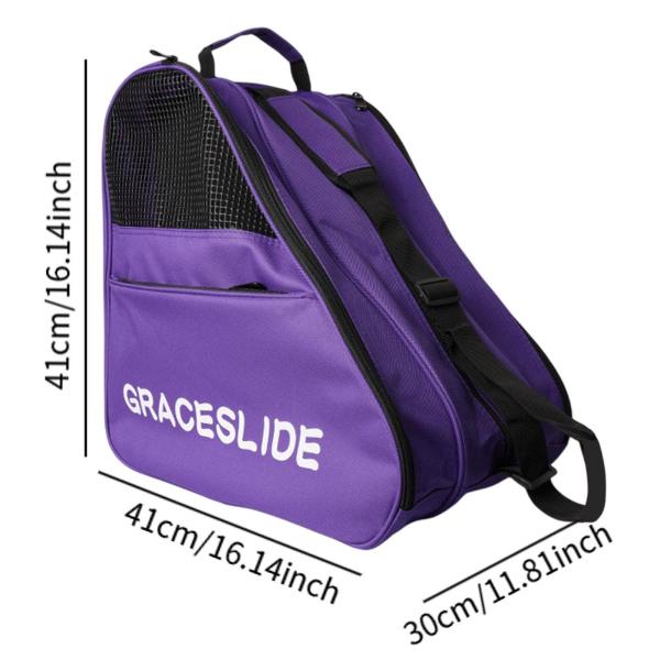 ローラースケート収納バッグ ポーチ スケートシューズバッグ アウトドア 子供用 女性用 パープル