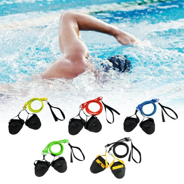 水泳用腕力強化トレーナー レディース メンズ 陸上用コード 水泳トレーニングベルト イエロー