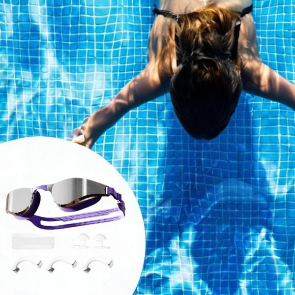 水泳ゴーグル 防水 漏れない 快適 ポータブル 水泳用メガネ 