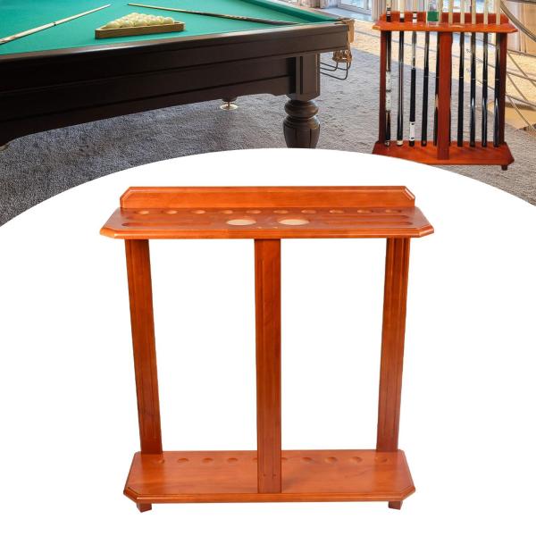 プールキューラックフロアスタンド、堅木張り、自立型、ホールド10キュースティックプールスティックホルダービリヤードアクセサリー