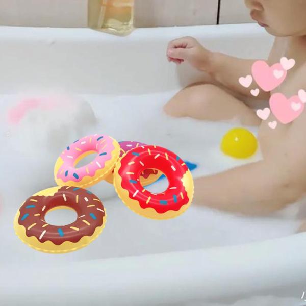 4x スイミングリング 安定したミニドールハウス小道具 子供用 スイミングプール 夏用 ドーナツパターン