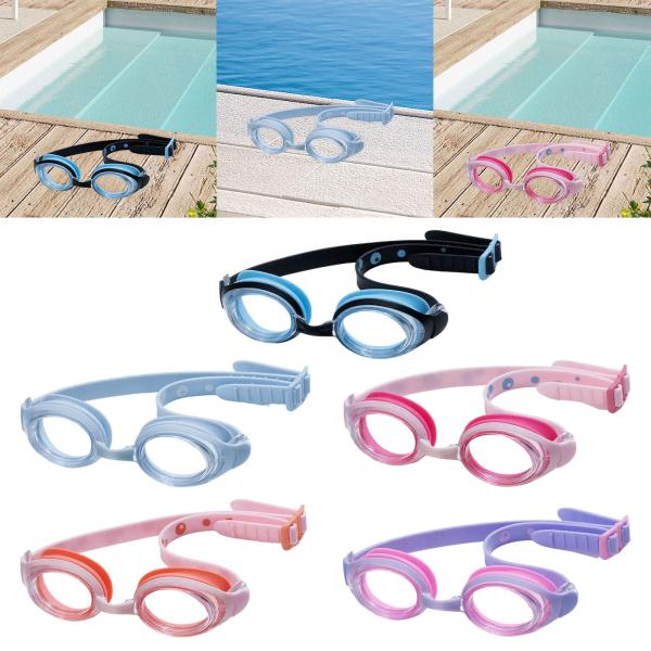 子供用水泳ゴーグル ポータブル 漏れなし 調節可能なシリコンストラップ 水泳用アイウェア ブルー ブラック