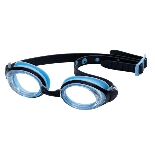 子供用水泳ゴーグル ポータブル 漏れなし 調節可能なシリコンストラップ 水泳用アイウェア ブルー ブラック