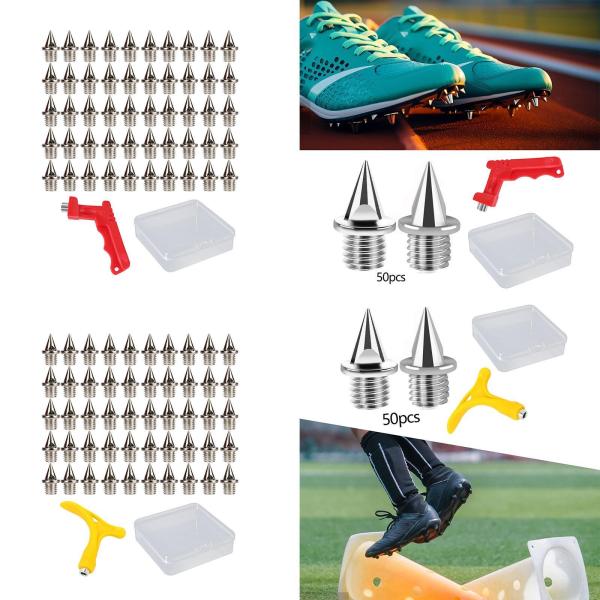 50個 丈夫な交換用スパイク ショートランニングシューズ トラックシューズ トレーニング用 レッド