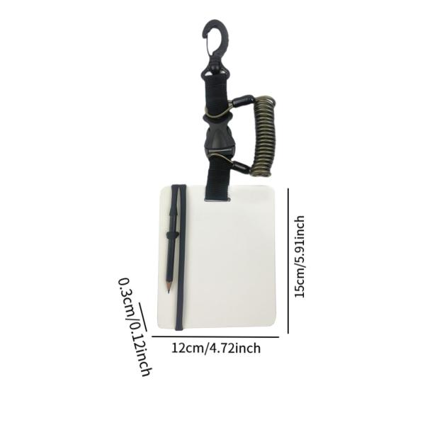 ダイビングライティングボード(回転クリップと鉛筆付き)コンパクト水中ブラック