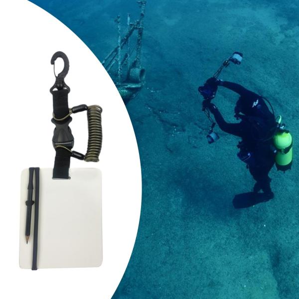 ダイビングライティングボード(回転クリップと鉛筆付き)コンパクト水中ブラック