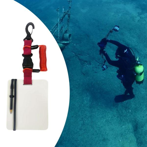 ダイビングライティングボード(回転クリップと鉛筆付き)コンパクト水中レッド