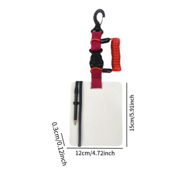 ダイビングライティングボード(回転クリップと鉛筆付き)コンパクト水中レッド