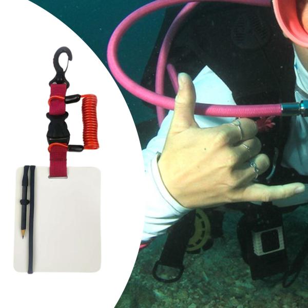 ダイビングライティングボード(回転クリップと鉛筆付き)コンパクト水中レッド