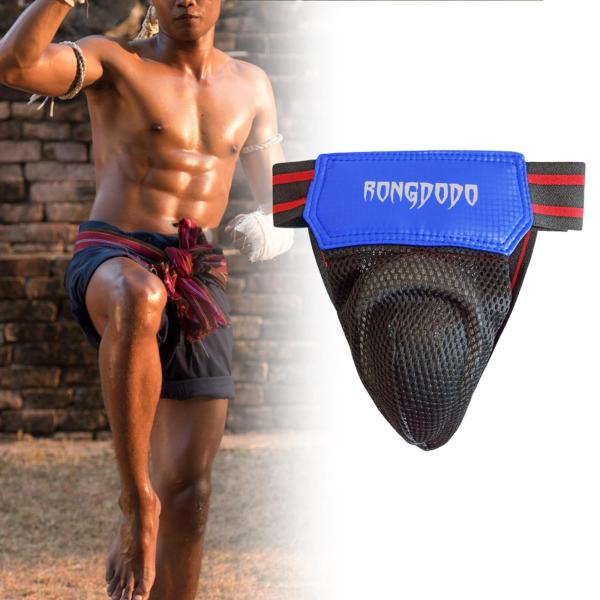 ボクシング鼠径部プロテクター 股間プロテクター 格闘技トレーニング MMA ファイティング用 ブルー L