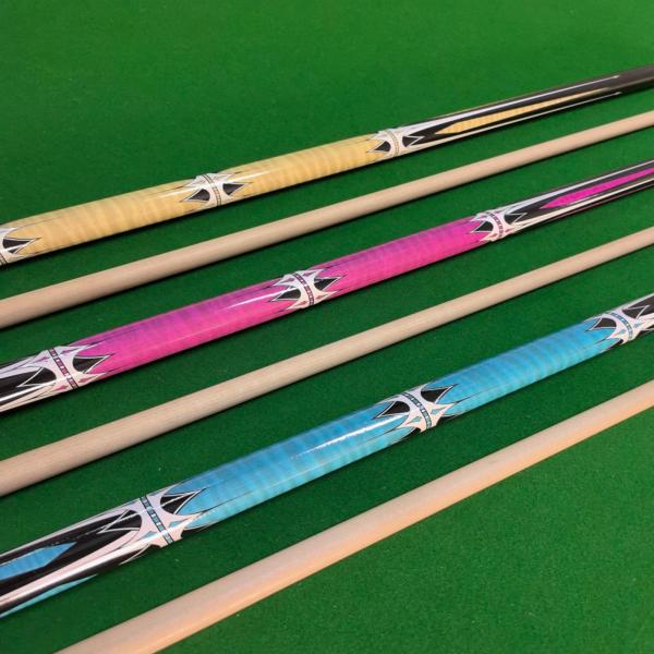 ビリヤード プールキュースティック 1/2 スプリット 頑丈 簡単組み立て 145cm 13mmチップ ピンク