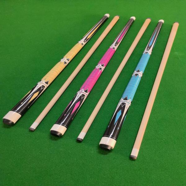 ビリヤード プールキュースティック 1/2 スプリット 頑丈 簡単組み立て 145cm 13mmチップ ピンク