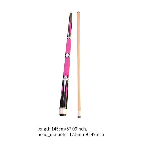 ビリヤード プールキュースティック 1/2 スプリット 頑丈 簡単組み立て 145cm 13mmチップ ピンク