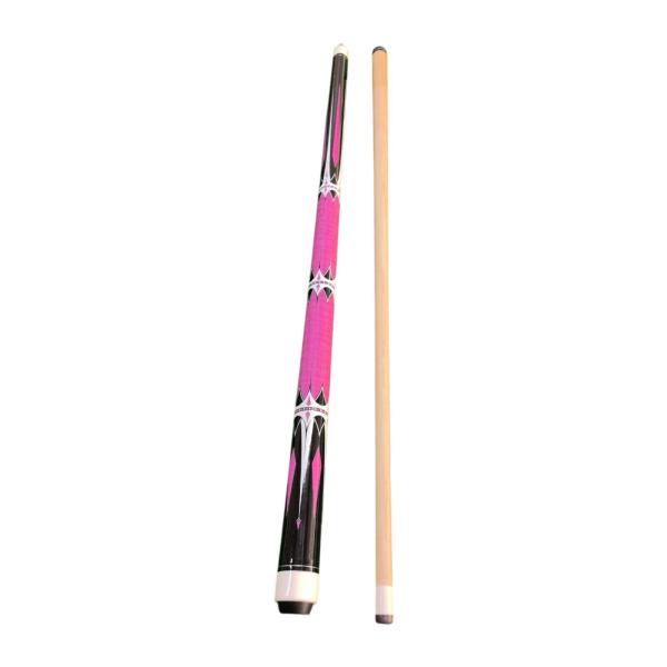 ビリヤード プールキュースティック 1/2 スプリット 頑丈 簡単組み立て 145cm 13mmチップ ピンク