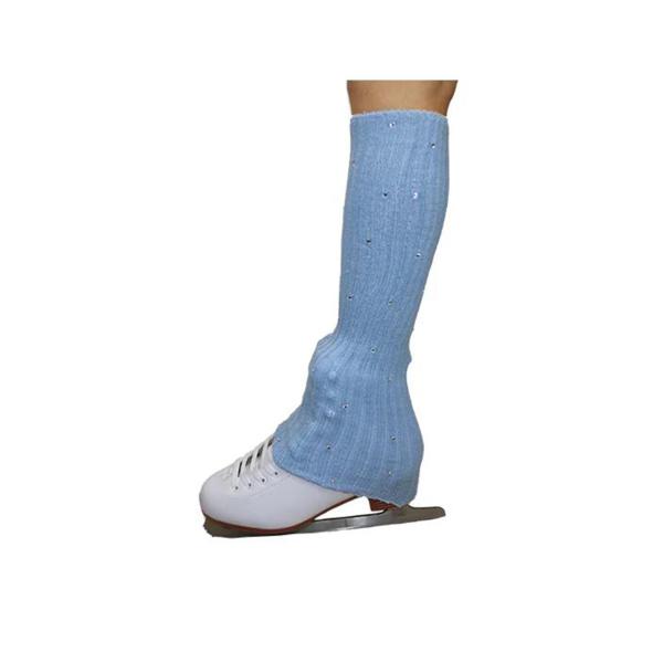 アイススケート用レッグウォーマー モダンフィギュアスケートソックス ダンストレーニングパーティー用 ブルー