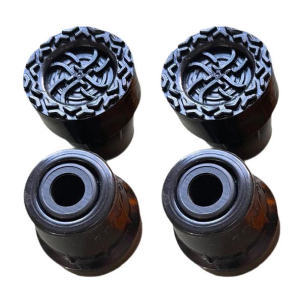 トレッキングポールチップアクセサリー コンパクトで丈夫な交換用足プロテクター ブラック 4個