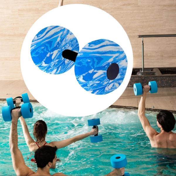 青と白 水中エクササイズ用ダンベル 水中運動 ダンベル 水泳 バーベル