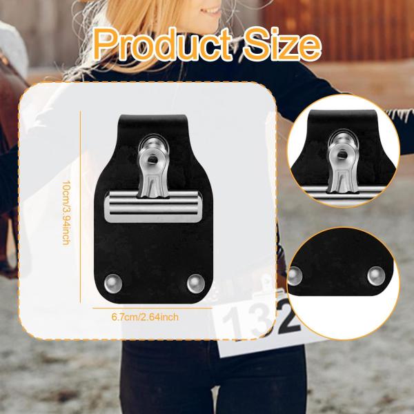 家畜ショーナンバーホルダー 実用ナンバーベルトクリップアクセサリー PUレザー ブラック