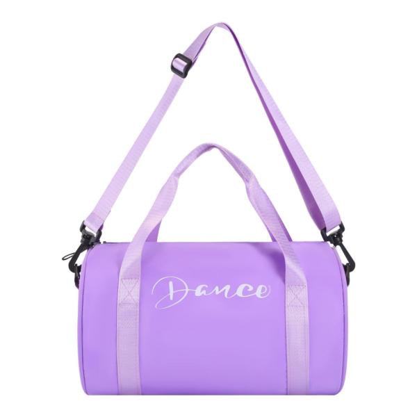 女の子用ダンスバッグ ポータブルダンスダッフルバッグ スポーツウィークエンダー 体操用 パープル