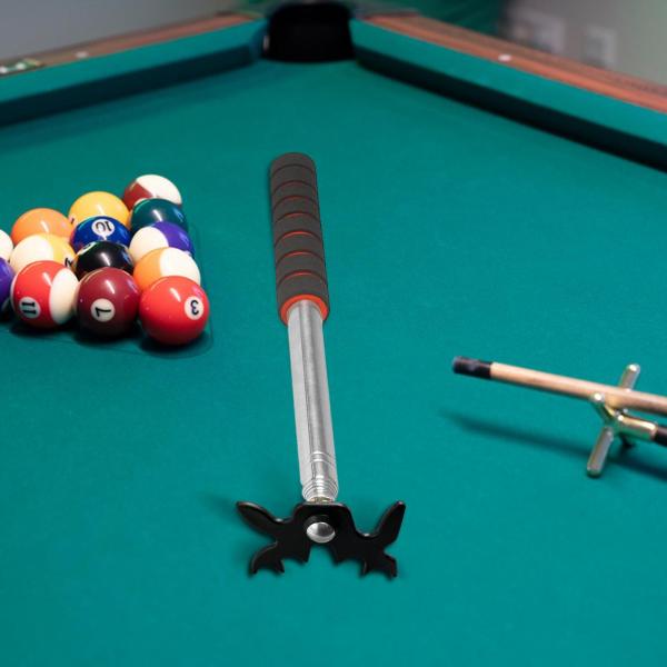 ビリヤードプールキュースティックブリッジ、ブリッジヘッド付き、伸縮式滑り止めEVAグリップ、ポータブルスヌーカーキューレスト、ゲーム競技用